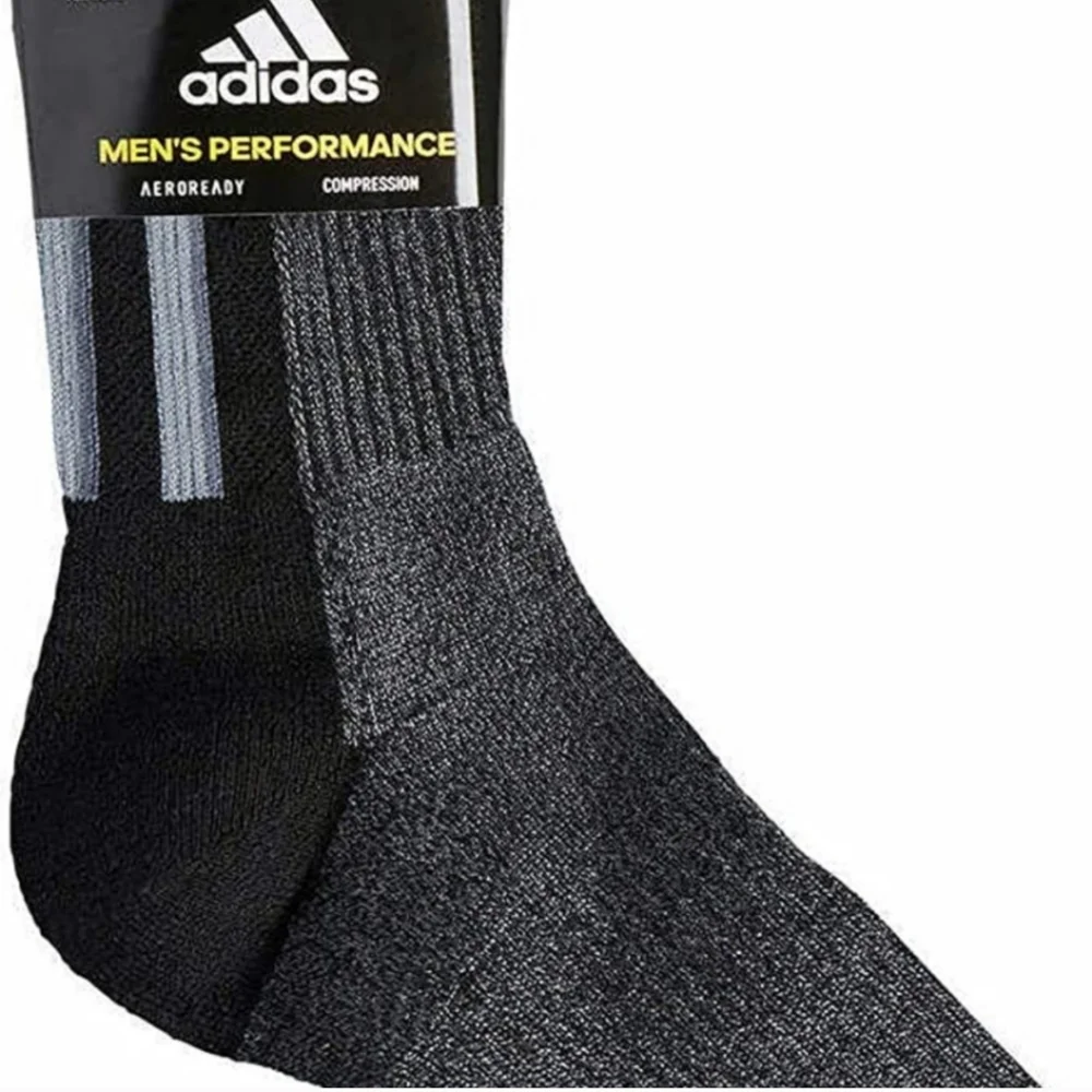 Socks by Adidas Mens 4 Pair Performance High Quarter Length grey black